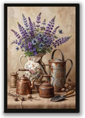 Purple Wildflowers Copper Kettle Art (Black Framed,20x30inch) by Unknown