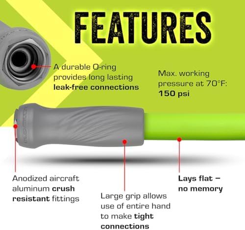 Flexzilla Garden Hose with SwivelGrip, 5/8 in. x 75 ft., Lightweight All-Weather Water Hose, Durable and Flexible, Leak-Free Connections - Image 5
