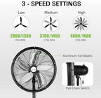 hykolity 18 inch Oscillating High-Velocity Outdoor Pedestal Misting Fan, 3-Speed Patio Fans for Outside, Adjustable Height, 120° Oscillation, Waterproof, Industrial Fan for Outdoor - Image 5