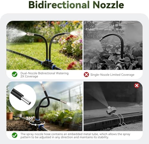100FT High-Flow Irrigation System for Garden, 12mm Main Tubing, 60 Nozzles - Image 2