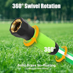 SANFU Upgraded Hybrid Garden Hose 5/8-Inch X 50 FT, Burst 800PSI, Heavy Duty, Water Hose, Non-Kinking With Grip Handle, 3/4" GHT Solid Brass Fittings, Green+White - Image 3
