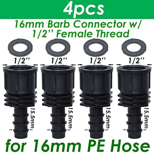 Garden 4PCS Thread Connector to Barb, PE Hose Adapter Drip Irrigation Watering System (Color : SPL11-229-16MM-4PCS) - Image 2