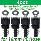Garden 4PCS Thread Connector to Barb, PE Hose Adapter Drip Irrigation Watering System (Color : SPL11-229-16MM-4PCS) - Image 2