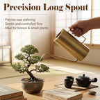 Stainless Steel Plant Watering Can 50oz/1.5L Indoor Modern with Long Spout, Garden Irrigation Metal Tool for House Potted Plants Bonsai Flower Decorative, Gold Color - Image 4