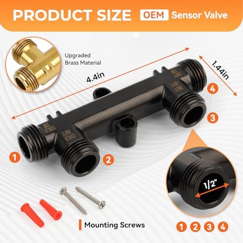 595926 E-Coating Copper Sensor Valve, Thermal Bypass Bridge Valve for Instant Hot Water Recirculating Pump System 367010, Compatible with 500800/500805 & up Comfort Series - Image 2