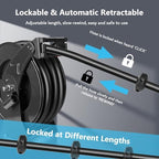 3/4" x 50ft Diesel Fuel Hose Reel Black, Heavy Duty Retractable Hose Reel Spring Driven Auto Swivel 300PSI Fuel Line Transfer Hose with Fueling Nozzle for Tank Truck Trailer Boat Cart - Image 3