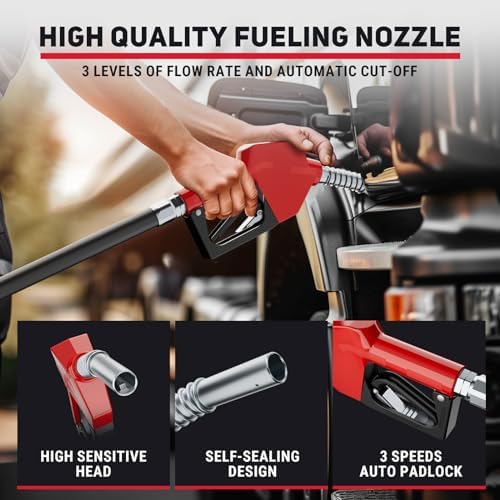 Fuel Hose Reel 3/4" x 50', Retractable Diesel Reel with Fueling Nozzle - Image 6