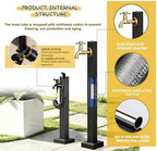 Freestanding Garden Hose Holder Faucet Post Stainless-Steel Water Tap, 60/80/95cm Tall Vertical Hydrant Dispenser - Bottom Or Side Inlet/Black Matte(Style 1,Height: 80cm/31.5in) - Image 3