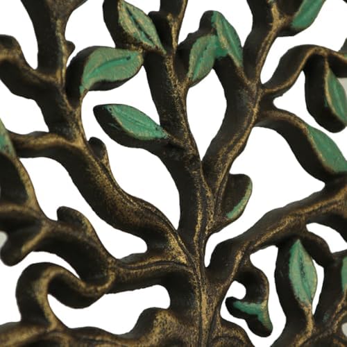 Zeckos Garden Hose Holder Tree of Life 12 Inch Cast Iron Green Bronze - Image 6