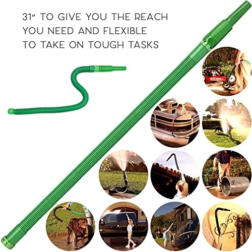Bernini FlexEnd Garden Wand, Flexible Hose Sprayer with Fireman Nozzle for Versatile Watering and Cleaning - 31" Reach, Forest - Image 2
