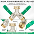 Love Is War 2 Way Y Garden Hose Splitter, 3/4" GHT Thread Brass Hose Connector, High Flow Outdoor Faucet Splitter for RV Yard Garden Watering - Image 3