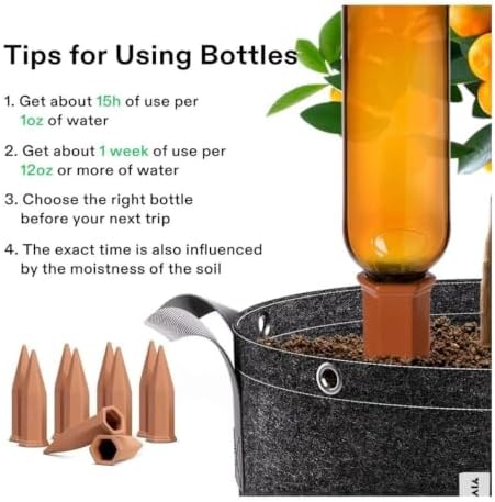 6Pcs Terracotta Self Watering Spikes, Automatic Watering Stakes - Image 5