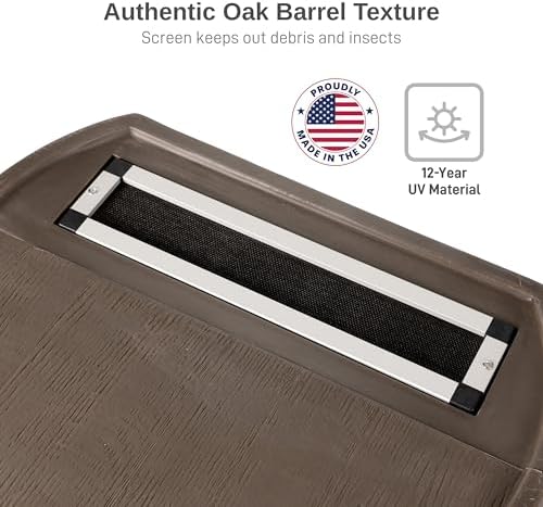 RTS Home Accents 50-Gallon Rain Barrel with Link Kit, Flat Back Rain Water Collection Barrel, Link Kit Included, Walnut Color (2 Pack) - Image 2