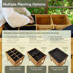 VegTrug Custom Herb Garden Planter Box, Natural Cedar Wood - Versatile Multi-Liner Raised Garden Bed with Storage Shelf for Patio, Balcony & Courtyard Gardening - Image 3