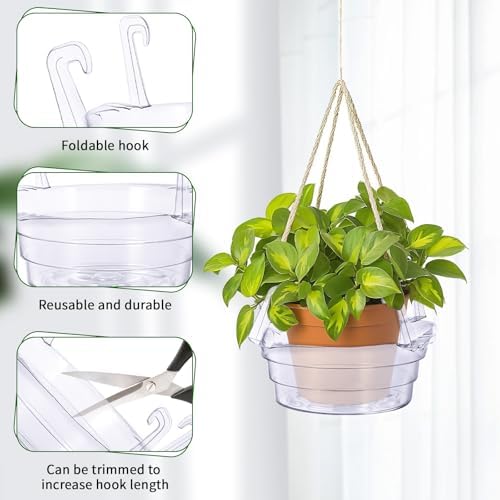 15 Pcs 8 Inch Hanging Plant Water Catcher, Clear Plastics Hanging Basket Drip Pans, Hangings Plant Saucer Drip Pan for Hangings Basket Indoor & Outdoor Use - Image 3