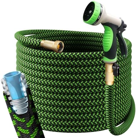 PowerFlow Metal Garden Hose, 100 Ft Non-Expandable Water Hose, Green - Image 7