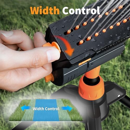 Diivoo Garden Sprinkler with Tripod Base, Mini Turbo Oscillating Water Sprinklers for Yard, Adjustable Width, Range and Flow Rate, 16 Nozzles, Grey - Image 4