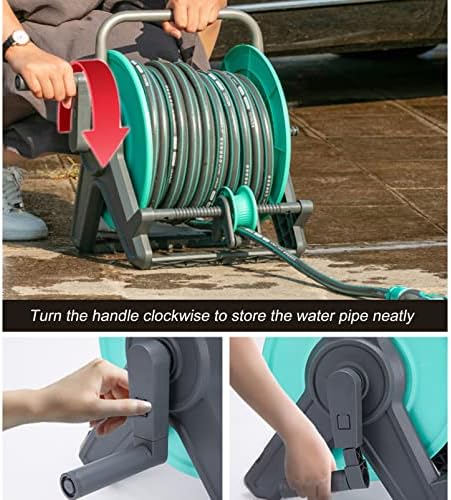 Retractable Garden Hose Reel with Spray Nozzle, Wall/Floor Mounted for Easy Watering, Car Washing, and Pet Cleaning - Image 3