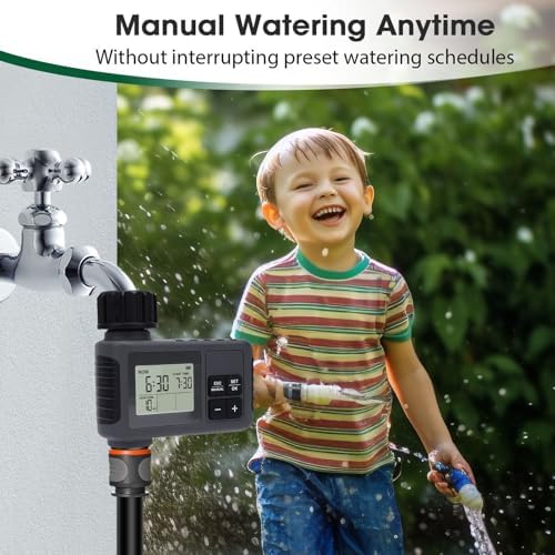 Programmable Sprinkler Timer, Irrigation Water Timer with Digital for Garden Soaker Hose, Rain Delay Manual Automatic Watering System for Outdoor, Yard, Lawn - Image 5