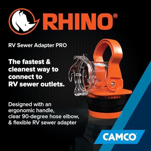 Camco Rhino RV Sewer Adapter PRO - Sewer Hose Elbow w/Drain Lock Adapter - Image 6