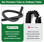 1-1/4" ID Pond Tubing 25ft Black, Reinforced PVC Corrugated Hose - Kink-Proof, Includes 1 Stainless Steel Clamp & 1.25" Barbed x NPT Male Adapter for Ponds, Waterfalls, Pumps, Filters & Drainage - Image 5