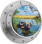 African Buffalo in Water Funny Timer 60 Minute Mechanical Clock Management Timers for Kitchen Work Training by Unknown