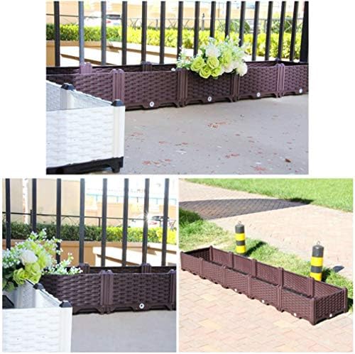 Hershii Square Deepened Garden Raised Bed Kits Plastic Plant Containers Indoor Outdoor Vegetables Herbs Flowers Growing Planter Box - Black - 15.35 X 15.35 X 14.96 Inches - Image 7