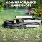 Giraffe Tools 75FT Garden Hose, Ultra-Lightweight & Lay-Flat Design, Anti-Kink Flexible Water Hose with 9-Pattern Multi-Function Spray Nozzle, Heavy-Duty Leak-Proof, Black - Image 3