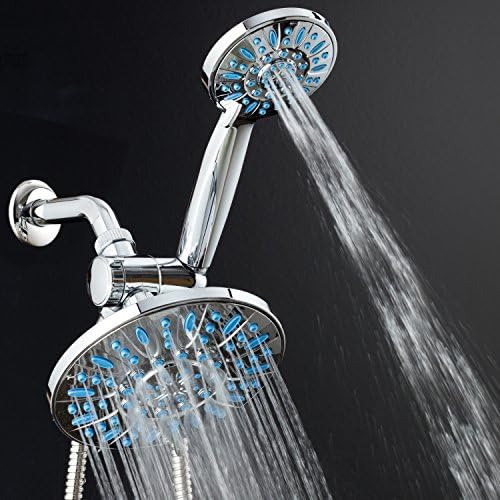 Antimicrobial/Anti-Clog High-Pressure 30-setting Rainfall Shower Combo by AquaDance with Microban Nozzle Protection from Growth of Mold Mildew & Bacteria for Stronger Shower! Wave Blue - Image 6