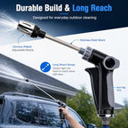 2026 Upgraded High Pressure Jet Nozzle Power Washer for Garden Hose, Water Jet Sprayer Wand with Foam Bottle, 3 Connectors and Chenille Wash Mitt for Car Washing, Patio, Lawn, Garden - Image 6