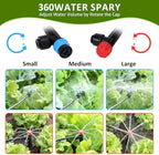 300FT Drip Irrigation System Kit, Automatic Garden Watering Misting System with 70FT1/2 inch Hose 230FT 1/4 inch Distribution Tubing and Accessories for Garden Lawn Greenhouse Plant Flower Bed - Image 4