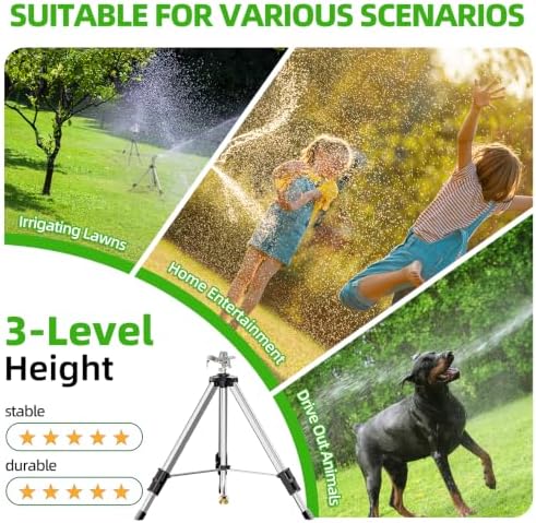 SPECILITE Brass Impact Tripod Sprinkler for Yard Lawn Garden Irrigation - Image 6
