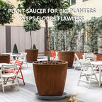 6 Pack 15 Inch Gray Plant Saucers, Heavy Duty PP Trays for Large Pots - Image 4