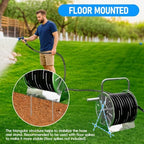 SPECILITE Stainless Steel Garden Hose Reel, 5/8" 75FT Hybrid Rubber Hose - Image 4