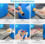 Brass Rain Barrel Spigot Linking Connector Hose Kit - Image 4