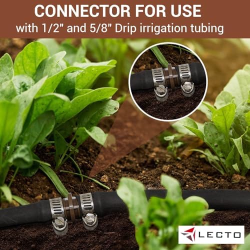 LECTO Universal 5/8", 1/2", .700" Drip Line Repair & Extension Kit – 6 Pack Plastic Couplers with 12 Stainless Steel Hose Clamps - Image 5