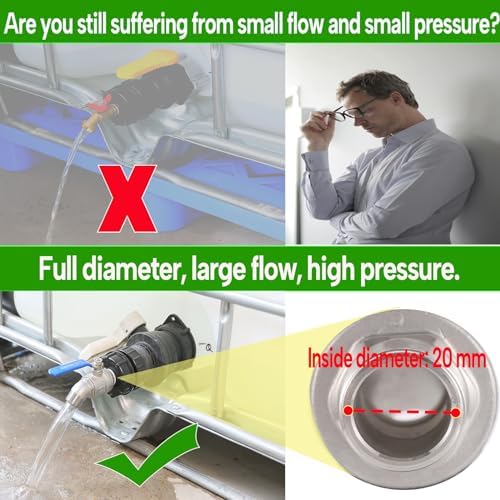 Ceaeso 3-Size IBC Tote Adapter, 275-330 Gallon IBC Tote Adapter 2.44" Fine, 2" Fine and 2" Coarse Thread + 304 Stainless Steel 3/4" Garden Hose Faucet for Garden Hose Connectors (Pack of 2) - Image 3