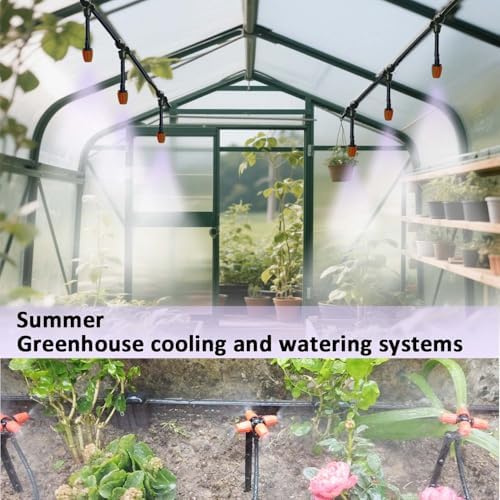 Drip Irrigation System for Garden with Water Timer Main ID 1/2inch 32Ft and 1/4inch 131Ft Water Hose, 2-Zone Automatic Watering System Sufficient Water Irrigation Dripper Waterflow Evenly Easy DIY - Image 6