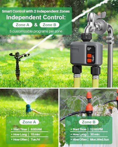 WiFi Sprinkler Timer 2 Zone, 984ft Range Smart Water Timer for Garden Hose - Image 5
