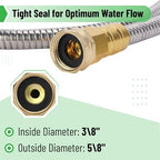 UNCO- Metal Garden Hose, 10 Feet Stainless Steel No Kink, Durable Flexible (Pack of 2) - Image 3