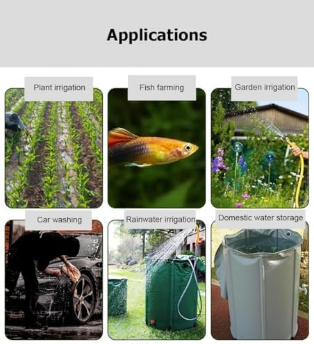 13-264 Gal Collapsible PVC Rain Barrels to Collect Rainwater from Gutter, Portable Rain Water Collection System Catcher Container Storage Tank with Spigot(Beige,1x0.98m/750L/198.1gal) - Image 7