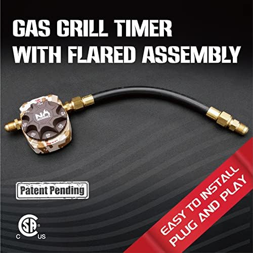NO WORRIEZ Safety Auto Shut-Off Gas Timer for Propane & Natural Gas | Outdoor Grill, Fire Pit, Pizza Oven | – 100,000 BTU w/ 1/2" Flared Connector & Hose & Flare Male Adapter, Patent Pending - Image 3