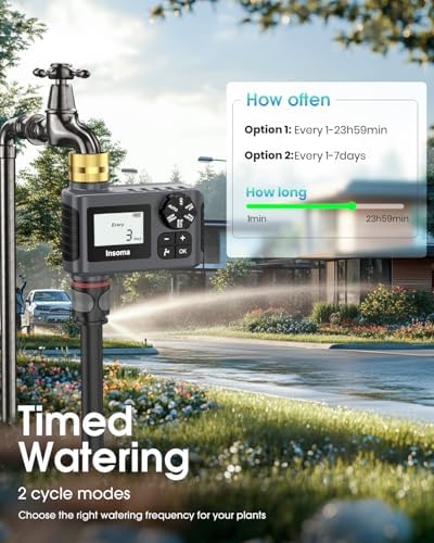 2-Packs Water Timer for Outdoor Garden Hose, Hose Timer with Rain Delay/Manual Mode, Automatic Drip Irrigation Controller System for Lawn Yard Garden Watering - Image 3