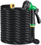 Garden Hose 100 ft, 2026 New No Kink Flexible Water Hose 100ft, 10 Function Nozzle, Leak-proof Solid Metal Fittings, High Density Outer Fabric, Durable Inner PVC Core, Ultra Lightweight & Portable by teelishly
