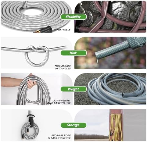 75 FT Leak-proof Stainless Steel Metal Garden Hose,Non-Expanding Water Hose - Image 6