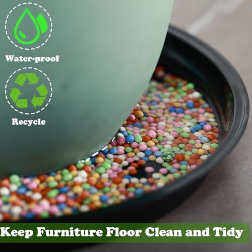 30 Packs 20" Extra-Large Plant Saucers for Indoor Outdoor Use Heavy Duty Plastic Plant Plate Dish for Planter Bulk Round Flower Pot Drip Trays to Catch Water 4 to 20 Inch, Black - Image 4