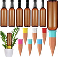 SiliFine 6 Sets Terracotta Watering Spikes,Brown and Mixed Color by SiliFine