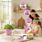 Self Watering Pots for Inoor Ourdoor Plants 10/9/8/7/6.5 Inch, 5 Pack - Image 4