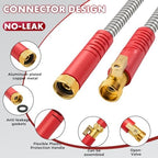 Stainless Steel Garden Hose 50ft, Heavy Duty Water Hose with 10 Functional Nozzles, No Kink, Lightweight and Flexible, Strong and Durable, Suitable for Outdoor,Yard and Lawn - Image 4
