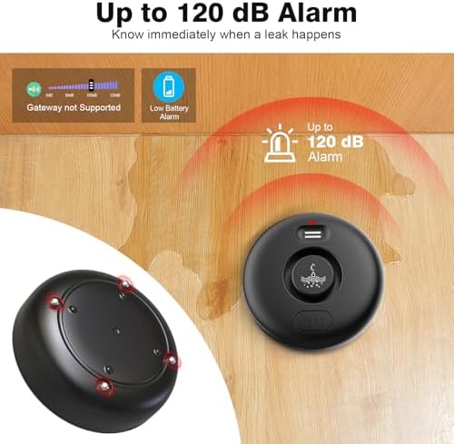 RUIKORING Water Leak Detectors for Home 4 Pcak, 120dB Adjustable - Image 3